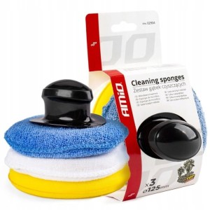 Gąbki okrągłe do polerowania + uchwyt MIX 12cm 3x 
