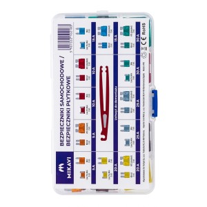 Zestaw Bezpieczników Samochodowych MIKAVI 5A-30A Mini Micro ATC + Uchwyt